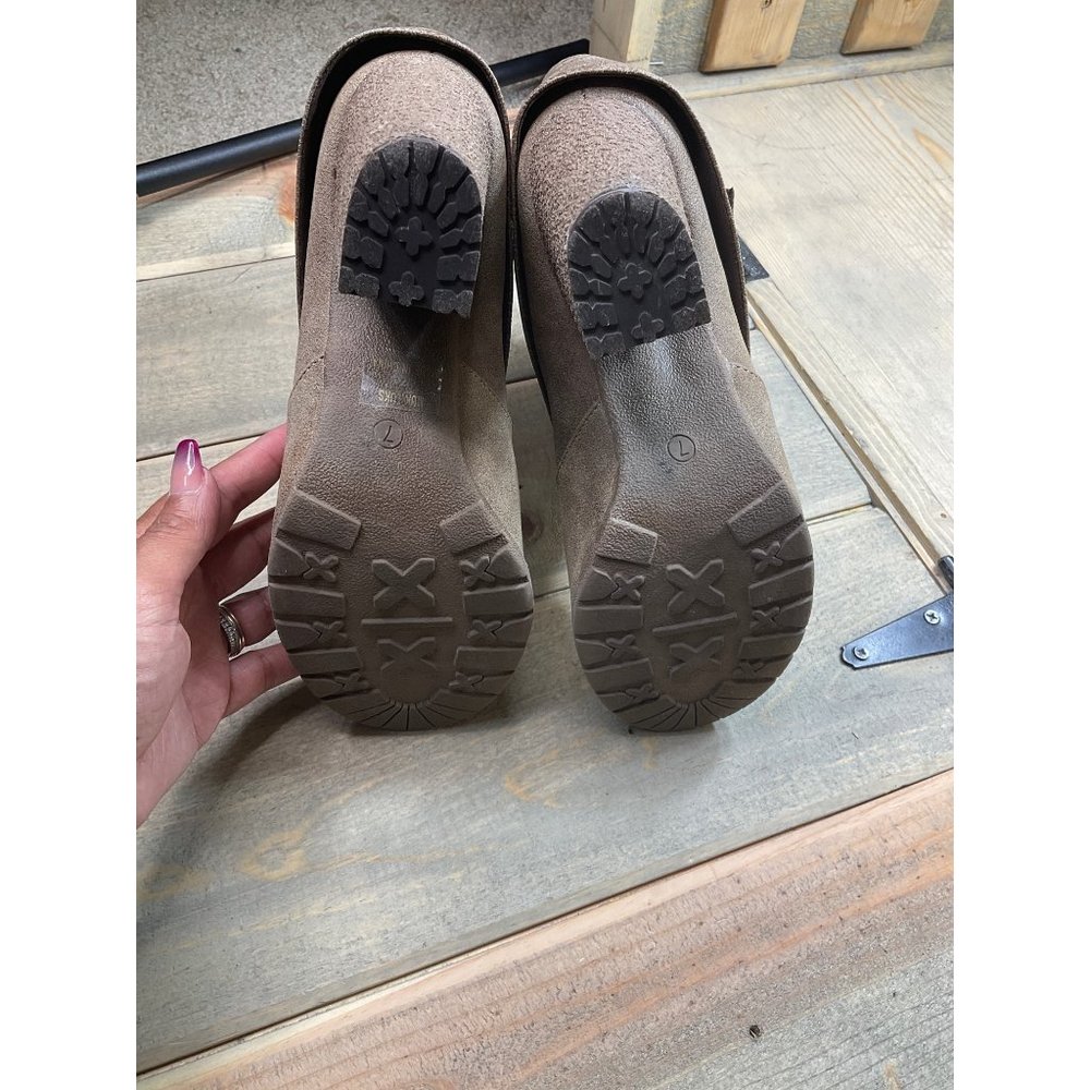 MukLuks Faux Leather Taupe Brown Foldover Booties Boots US7 Worn once - Picture 8 of 9